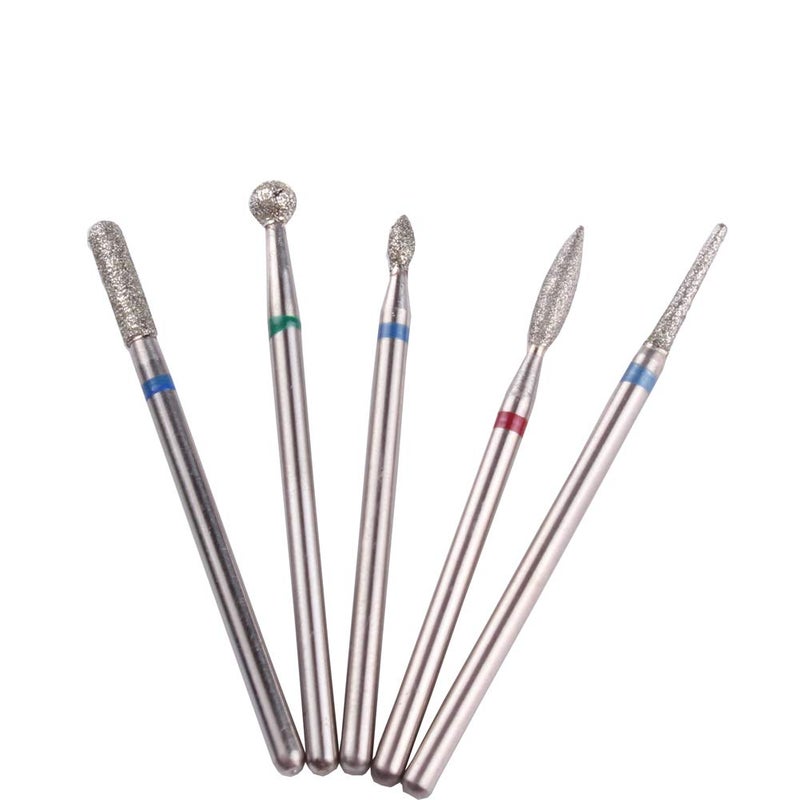 MZCMSL Russian Manicure Drill Bits, Cylinder/Ball/Flame/Needle Cuticle Bit,3/32 Shank Diamond Nail Drill Bit,5pcs - Image 3